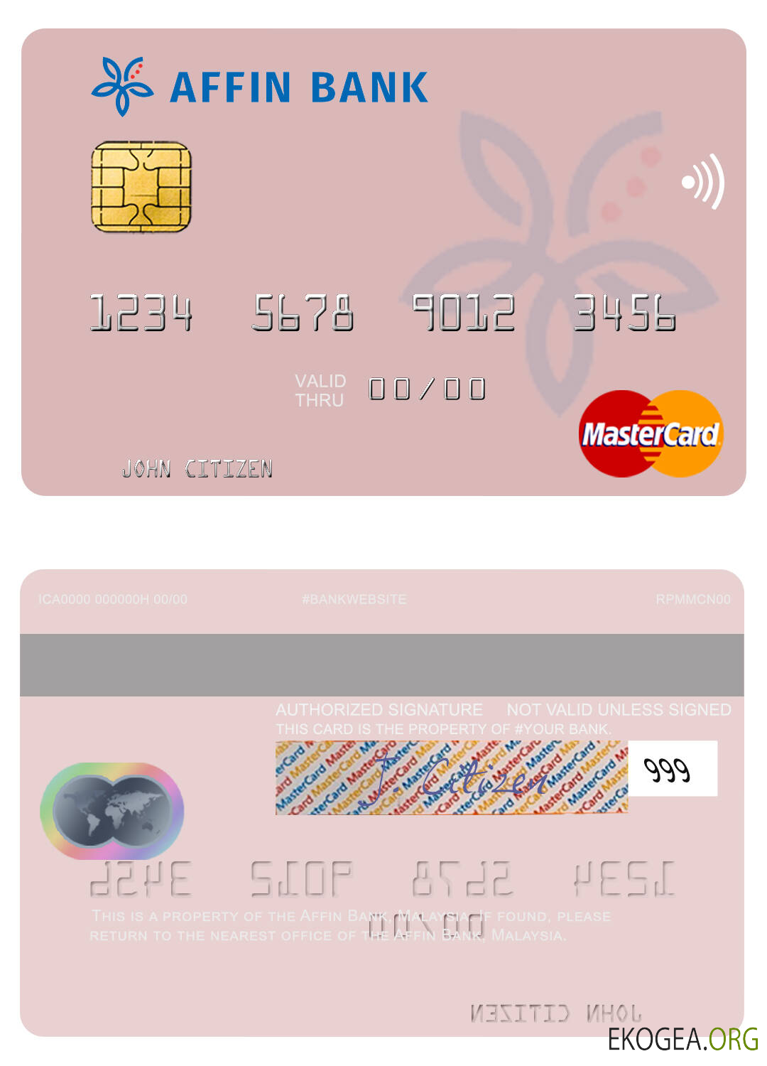Carte Mastercard de la Malaisie Affin Bank